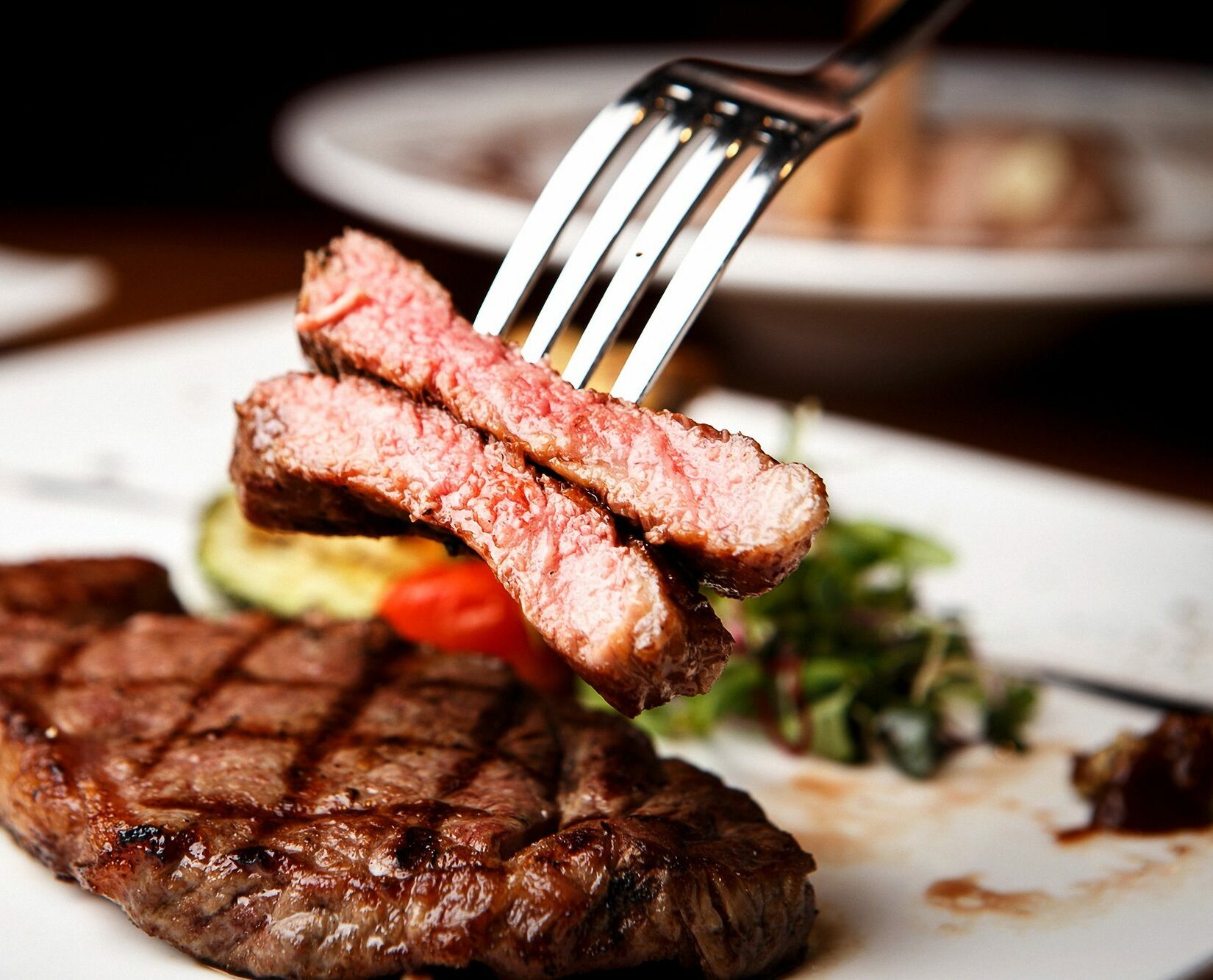 Sirloin steak on plate